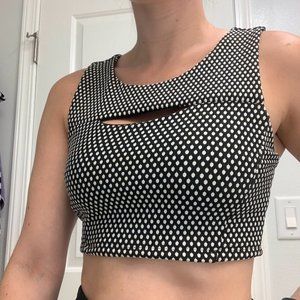 Black and White Polka Dot Crop Top